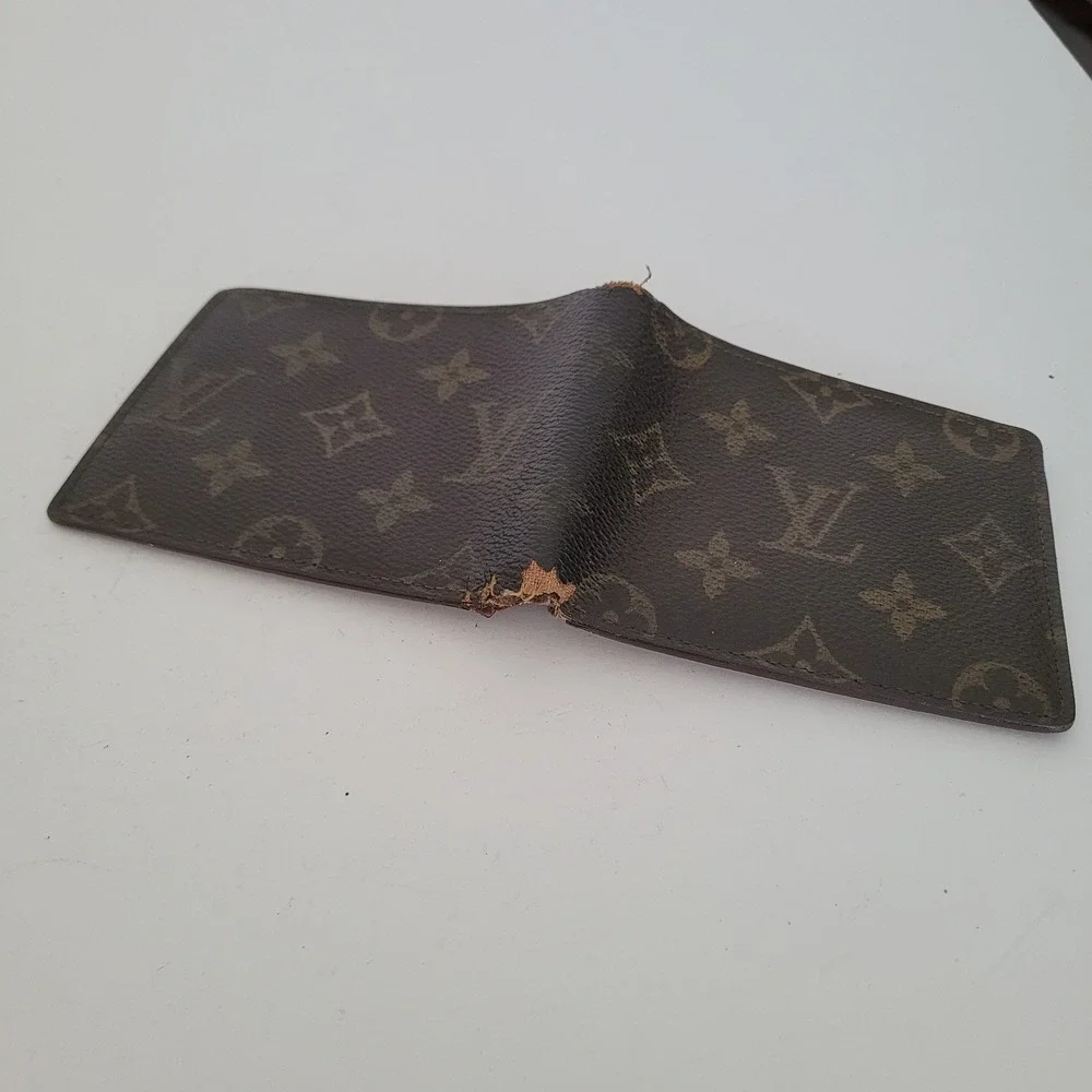Louis Vuitton Monogram‎ Bifold Wallet with ID Window Brown Canvas Vintage